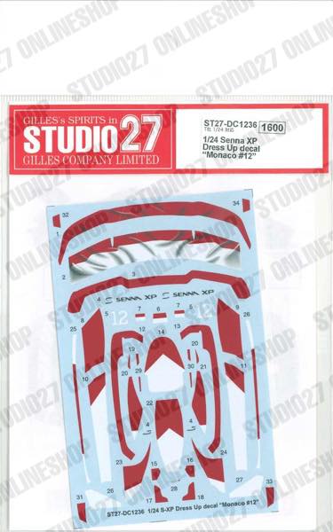 1/24 Senna XP Dress Up decal Monaco #12<br>forTAMIYA<br>STUDIO27 Original Decals
