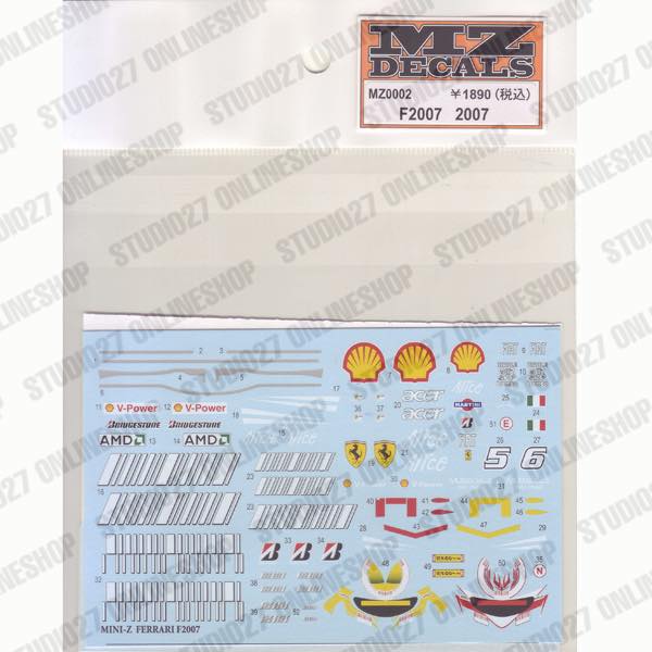 F2007 2007 <br>for Mini-Z <br>MZ DECALS��Original decal��