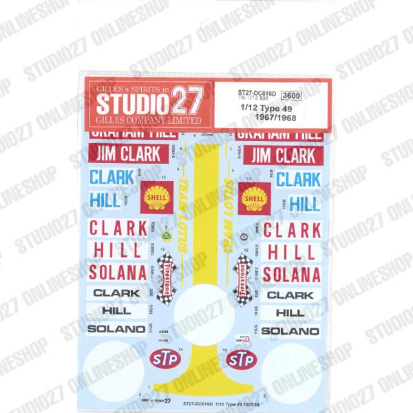 1/12 Type 49 1967/1968<br>STUDIO27 Original Decals
