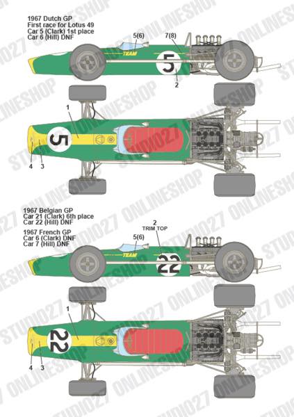 1/12 Type 49 1967/1968<br>STUDIO27 Original Decals