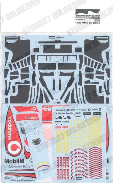 1/20 MP4-28 2013 - Spare Decal<br>for MP025<br>MONOPOST Spare Decal