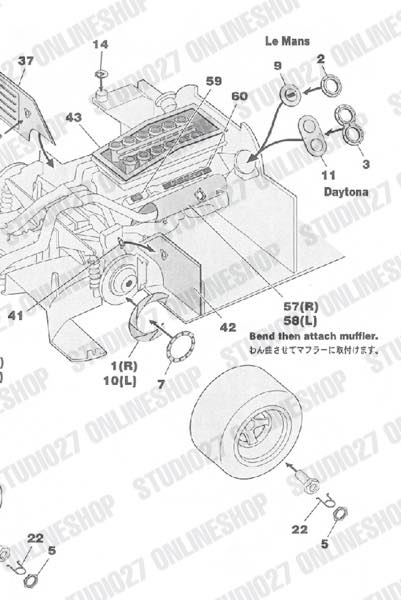 1/24 XJR-9 Upgrade PARTS <br>for TAMIYA<br>STUDIO27 Detail Up Parts