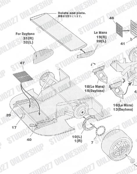 1/24 XJR-9 Upgrade PARTS <br>for TAMIYA<br>STUDIO27 Detail Up Parts