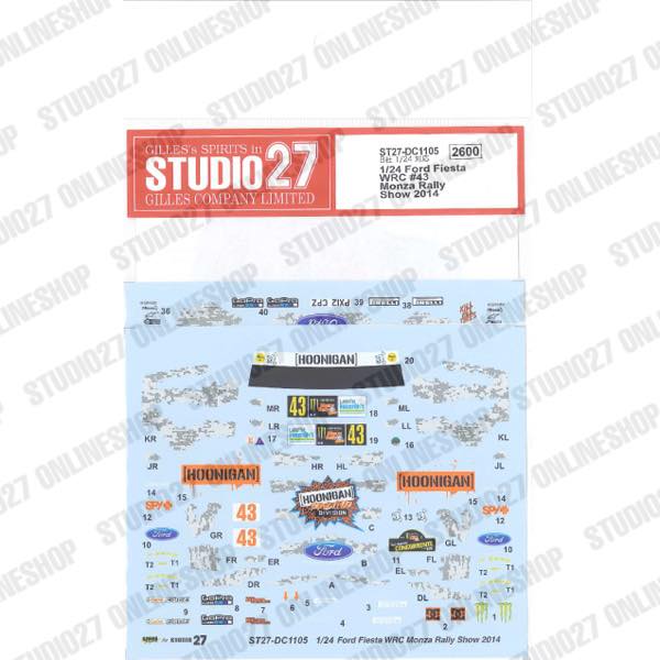 1/24 Fiesta WRC #43 Monza Rally Show 2014<br>for Bel-003<br>STUDIO27 ��Original Decals��