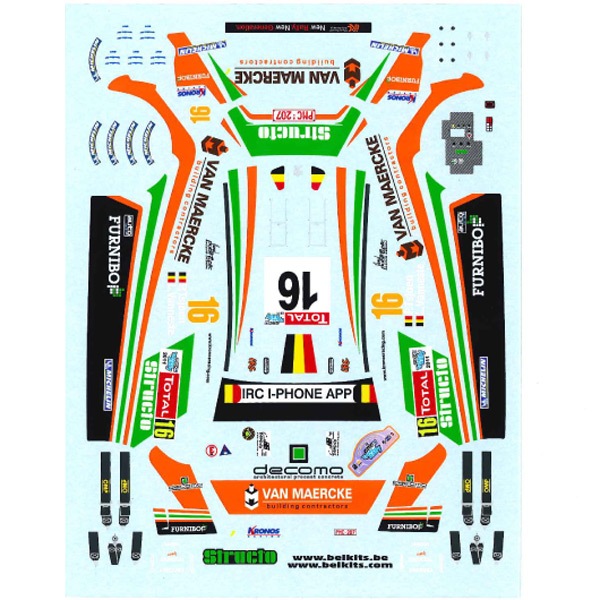 1/24 Peugeot 207 S2000 #16 Geko Ypres Rally 2011<br>BELKITS��Decal��