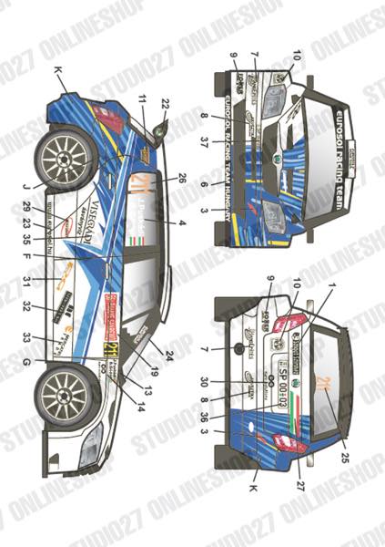 1/24 Skoda S2000 #211 Rally San Remo 2014<br>for Bel-004<br>STUDIO27 ��Original Decals��