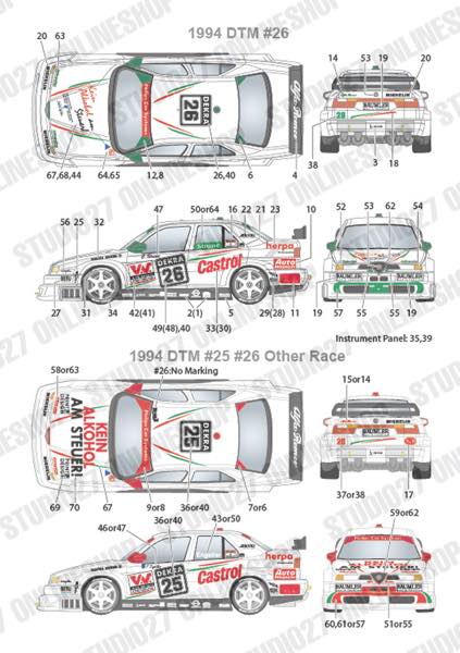 1/24 155 V6 TI #25/#26 DTM 1994<br>STUDIO27 ��Original Decals��