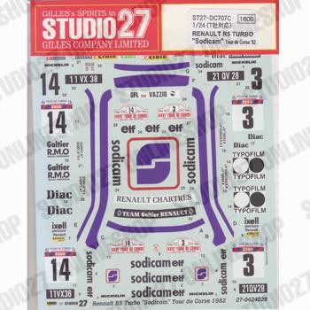 1/24 5 Turbo "Sodicom" Tour de Corse 1982<br>STUDIO27 Original Decals
