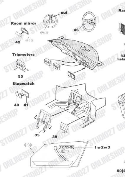 1/24 STRATOS SAFARI RALLY Upgrade Parts <br>for HASEGAWA<br>STUDIO27 Detail Up Parts