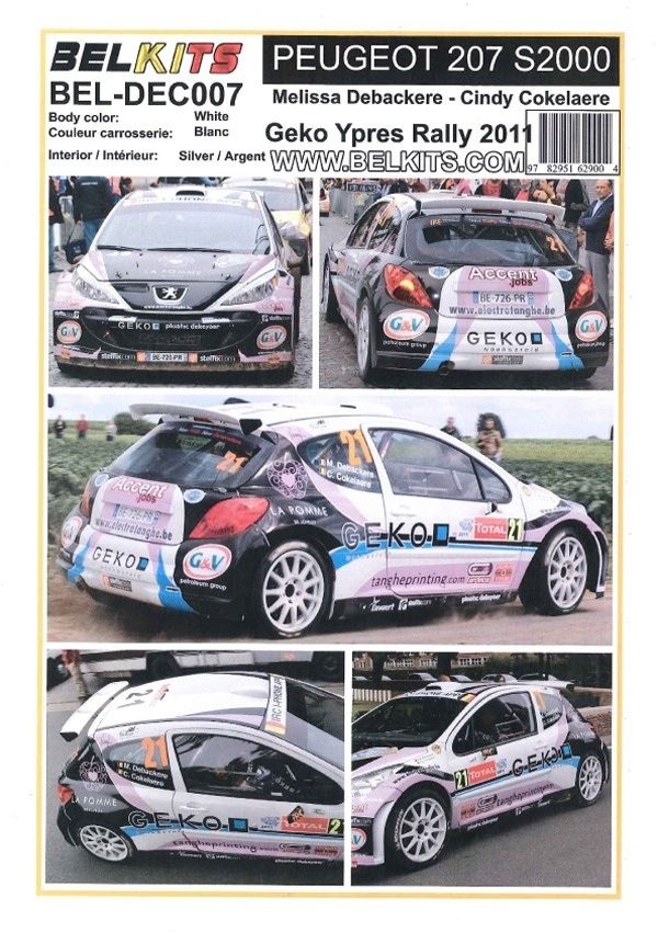 1/24 Peugeot 207 S2000 #21 Geko Ypres Rally 2011<br>BELKITS��Decal��
