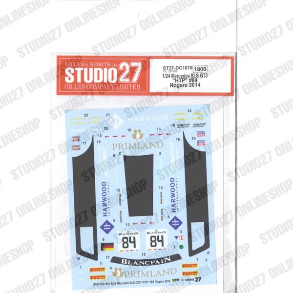 1/24 Mercedes SLS GT3 "HTP" #84 Nogaro 2014<br>for FUJIMI123929<br>STUDIO27 ��Original Decals��