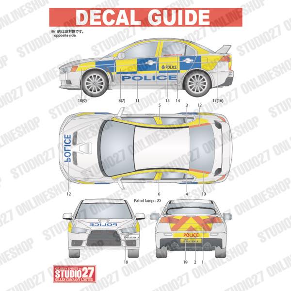 1/24 Lancer Evolution X UK Police Set<br>for Aoshima<br>STUDIO27 Decal&Parts