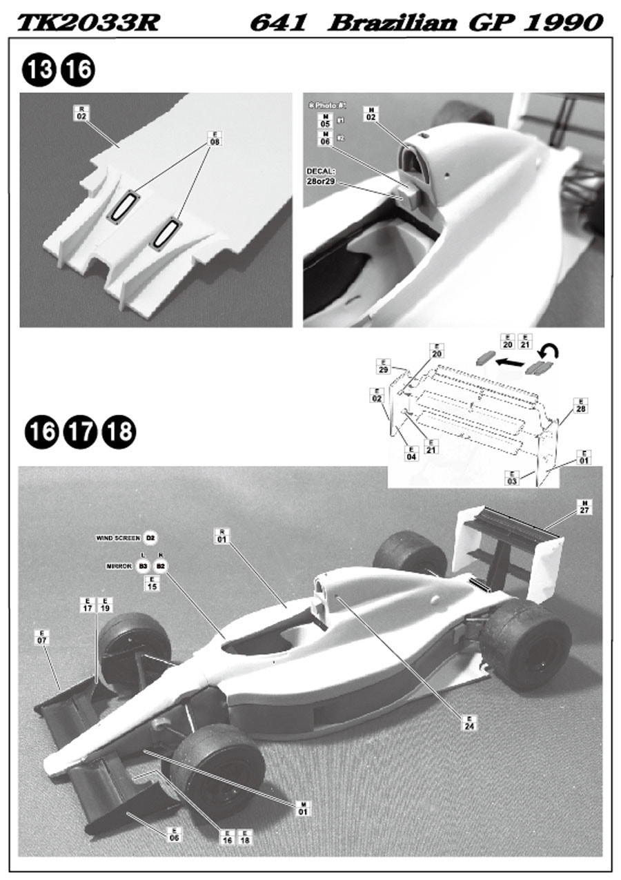 1/20 641 Brazil GP 1990<br>for TAMIYA F1-89<br>STUDIO27 ��Conversin Kit��