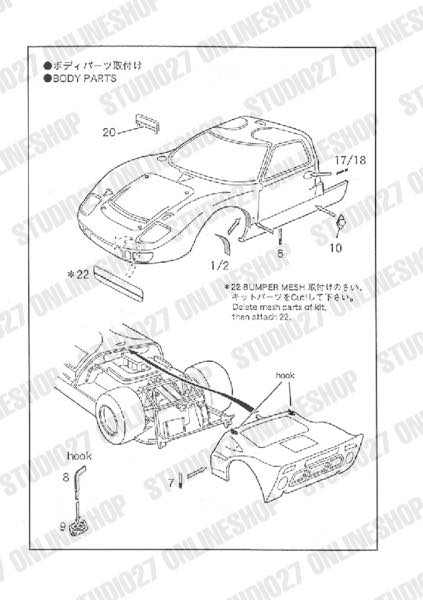 1/24 GT40 Upgrade PARTS <br>for FUJIMI<br>STUDIO27 ��Detail Up Parts��
