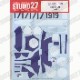1/24 Car number, stripe decal for 250TR LM 1959 (#10, 17 & 19)<br>STUDIO27 ��Original Decals��