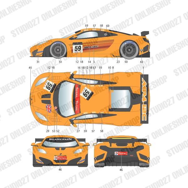 1/24 MP4-12C GT3 #58/59/60 Spa24H 2011<br>forFUJIMI125558<br>STUDIO27 ��Original Decals��