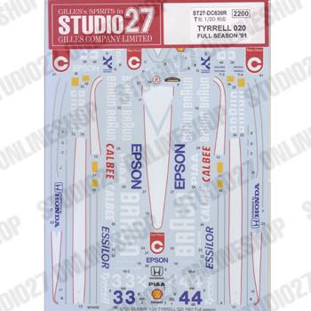 1/20 Tyrrell 020 1991<br>STUDIO27 ��Original Decals��