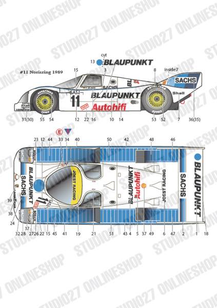 1/24 962C "BLAUPUNKT" #2/#11 Supercup 1989 set<br>for HASEGAWA<br>STUDIO27 Decal&Parts