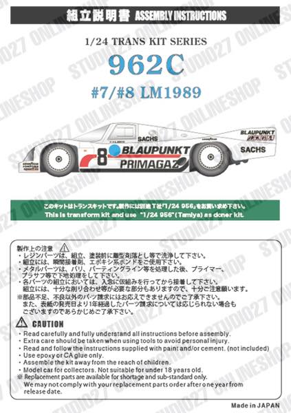 1/24 962C #7/8 LM 1989 <br>STUDIO27 Conversion Kit