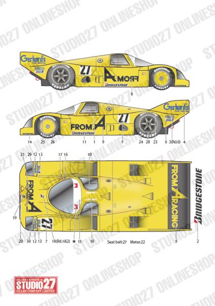 1/24 962C "FROM A" #27 JSPC 1988<br>for HASEGAWA<br>STUDIO27 ��Decal&Parts��