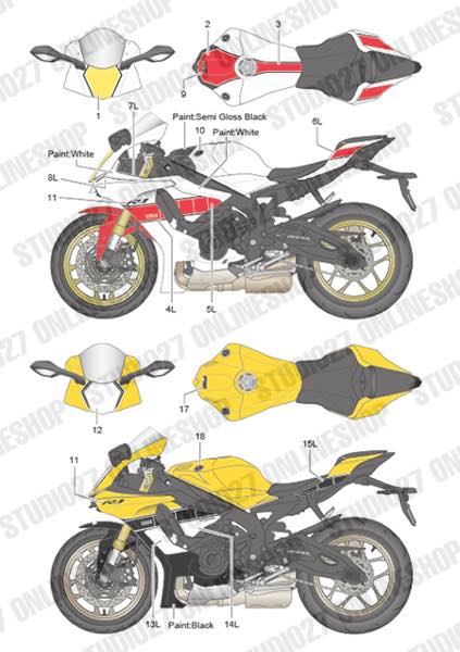 1/12 YZF-R1M 60th Dress Up Decal<br>forTAMIYA<br>STUDIO27 ��Original Decals��