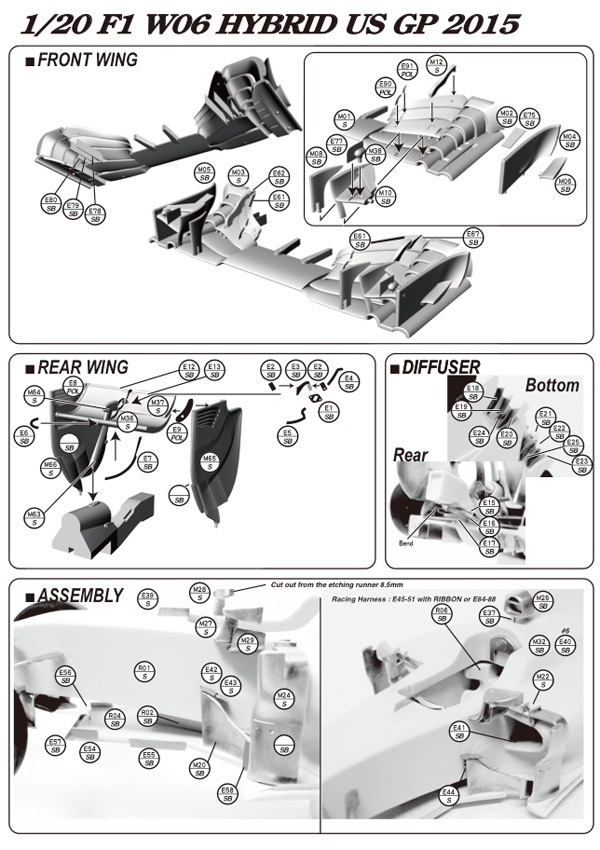 1/20 F1 W06 HYBRID <br> World Champion 2015 US GP<br>MONOPOST ��Multimedia Kit��