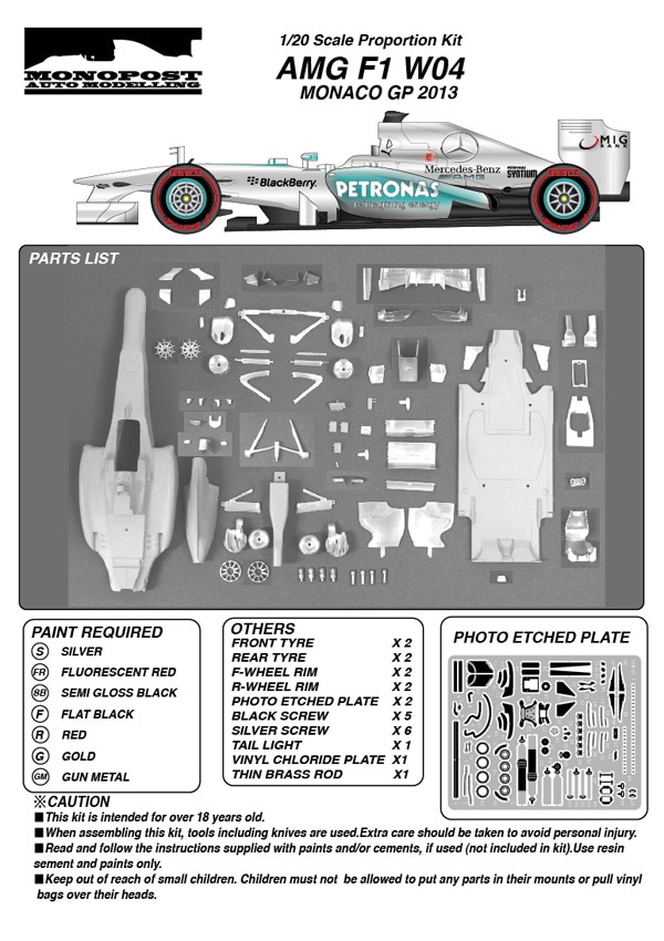 1/20 W04 Monaco GP 2013<br>MONOPOST ��Multimedia Kit��