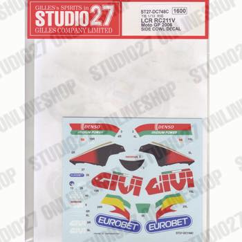 1/12 LCR RC211V Moto GP #27 side cowl 2006<br>STUDIO27 ��Original Decals��