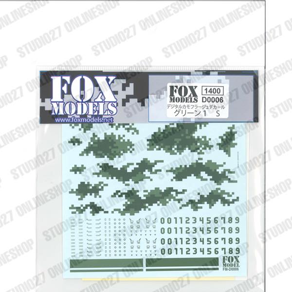 Digital camouflage decal Green1 size S <br>FOX MODELS