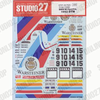 1/24 BMW M3 Sport Evo. DTM 1992<br>STUDIO27 ��Original Decals��