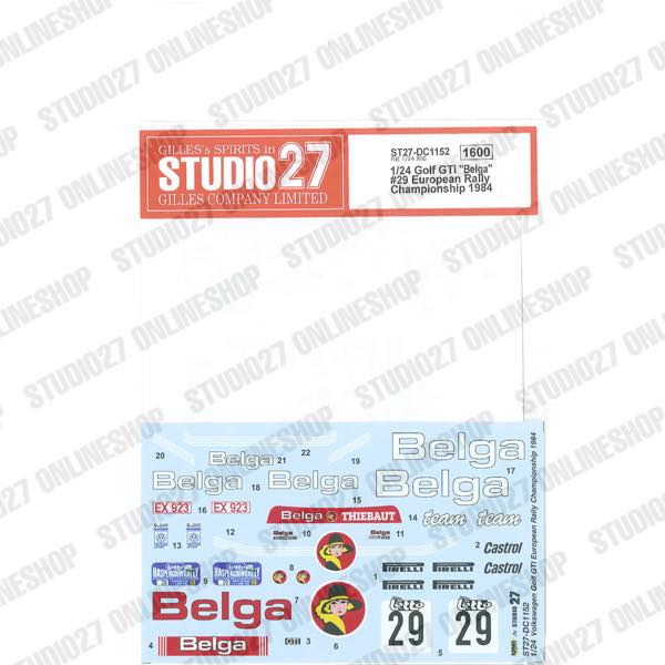 1/24 Golf GTi "Belga" #29 European Rally Championship 1984<br>forRevell07005/07072<br>STUDIO27 ��Original Decals��