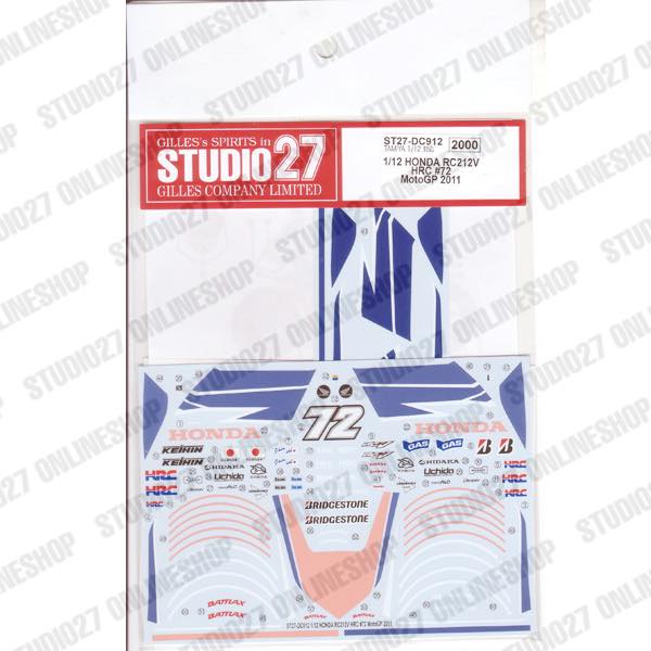 1/12 RC212V HRC #72 Moto GP 2011<br>STUDIO27 ��Original Decals��