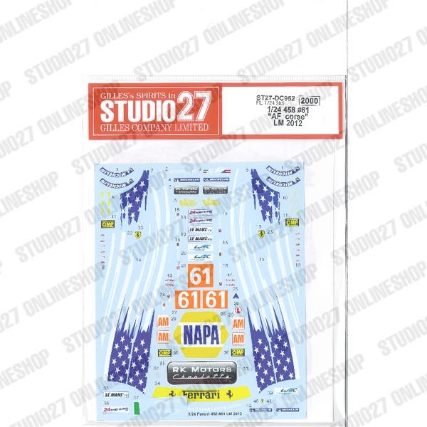 1/24 458 #61 LM 2012<br>forFUJIMI#123912<br>STUDIO27 ��Original Decals��