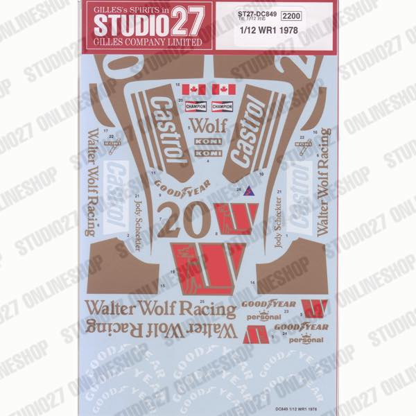 1/12 WR1 1978<br>STUDIO27 ��Original Decals��