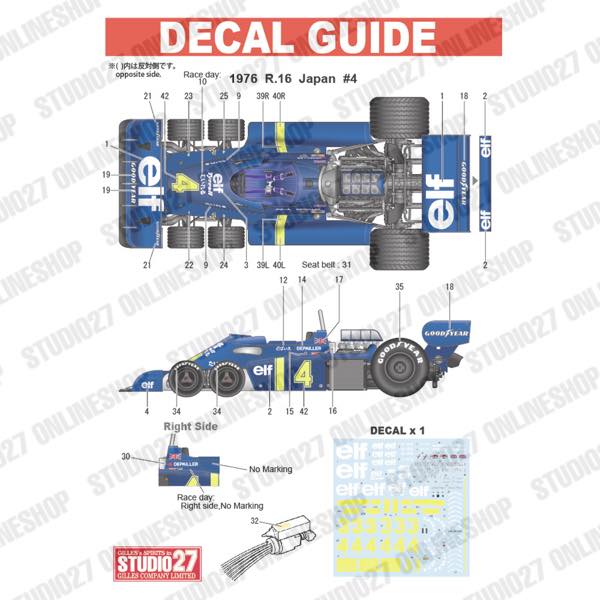 セット1/20 スタジオ27+タミヤP34 1976 JapanGP Tamiya 1/20 Scale Model Car Kit Tyrrell P34 1976 JAPAN GP | eBay