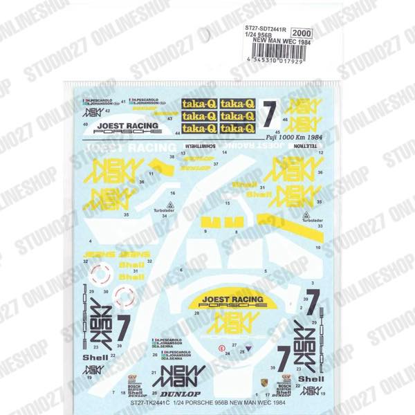 1/24 956B "NEW MAN" WEC 1984 - Spare Decal  <br>for TK2441R<br>STUDIO27 ��Spare Decal��