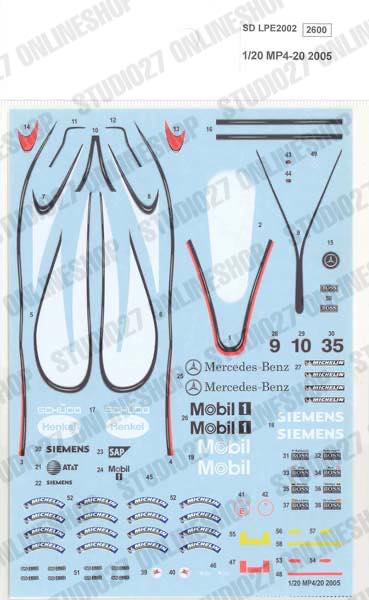 1/20 MP4-20 2005 - Spare Decal<br>for LPE2002<br>STUDIO27 ��Spare Decal��