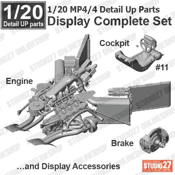 1/20 MP4/4 #11 Detail Up Parts Display Complete Set<br>for TAMIYA<br>STUDIO27��Display Complete Set��
