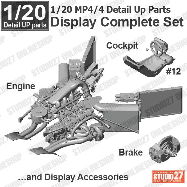 1/20 MP4/4 #12 Detail Up Parts Display Complete Set<br>for TAMIYA<br>STUDIO27��Display Complete Set��