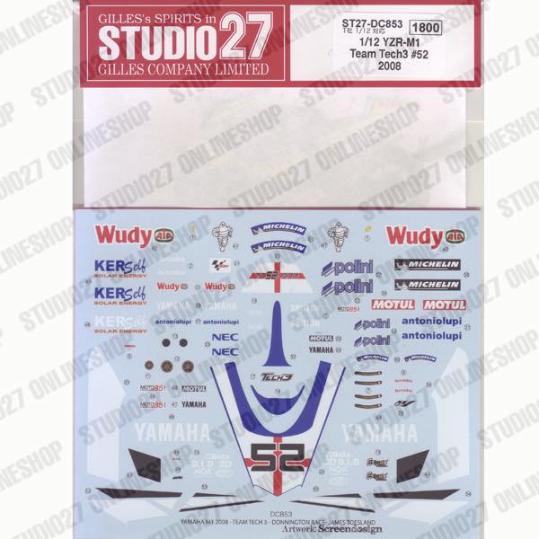 1/12 YZR-M1 Tech 3 #52 2008<br>STUDIO27 Original Decals
