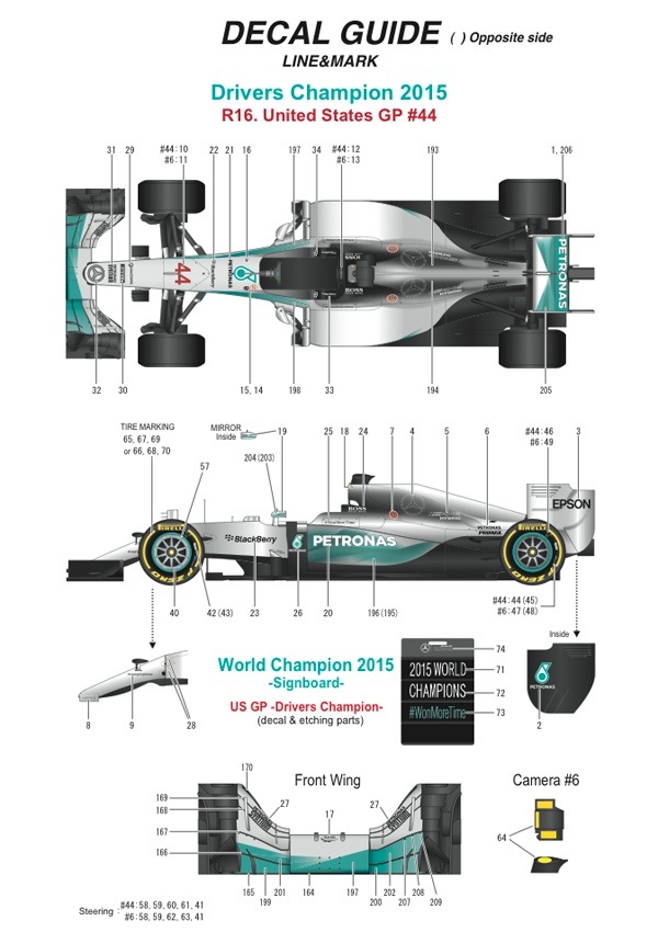 1/20 F1 W06 HYBRID <br> World Champion 2015 US GP<br>MONOPOST ��Multimedia Kit��