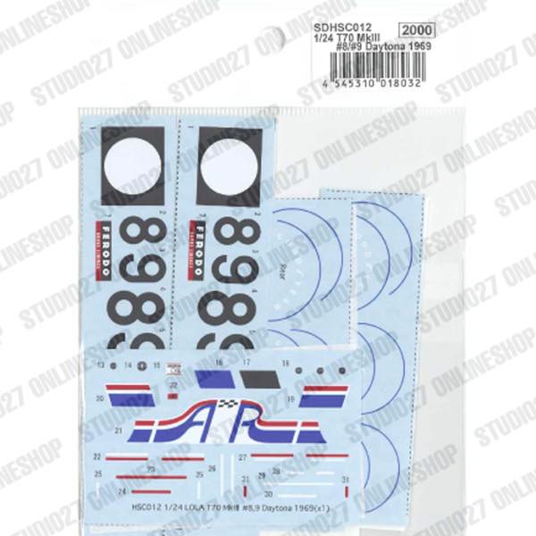 1/24 T70 Mk�� #8/#9 Daytona 1969 - Spare decal<br>for HSC0012<br>HSC��Spare Decals��