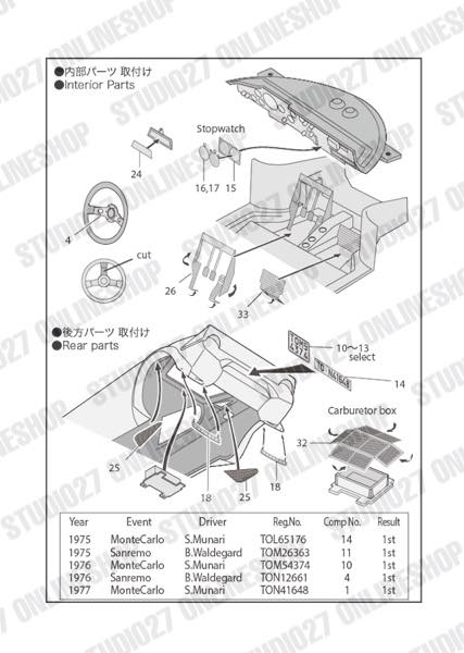 1/24 Stratos Upgrade Parts<br>forHASEGAWA<br>STUDIO27 ��Detail Up Parts��