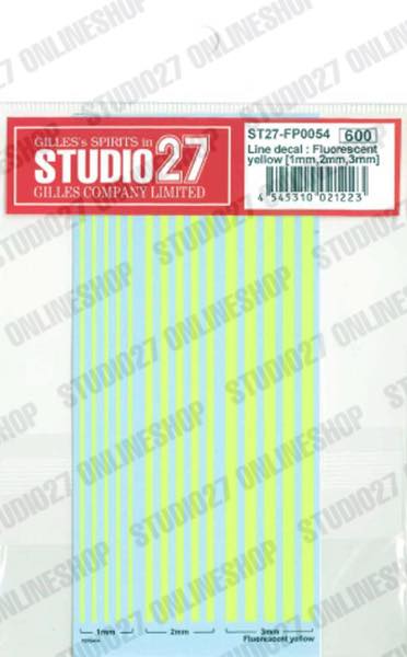 Line decal : Fluorescent yellow [1mm,2mm,3mm]<br>STUDIO27 Original Decals