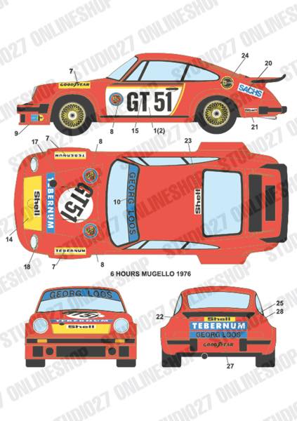 1/24 934 GEORG LOOS #1/51 1976<br>forTAMIYA#24328<br>STUDIO27 Original Decals