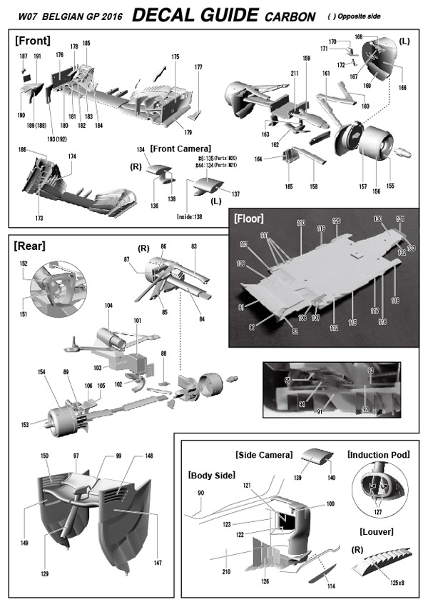 1/20 F1 W07 Hybrid Belgian GP 2016<br>MONOPOST ��Multimedia Kit��