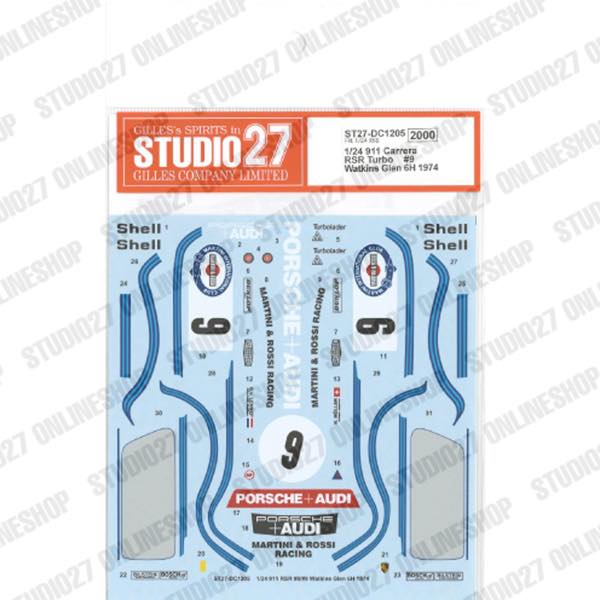 1/24 911 RSR Carrera Turbo "Martini" #9 Watkins Glen 6H 1974<br>for FUJIMI<br>STUDIO27 ��Original Decals��