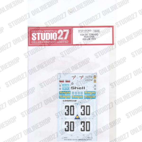 1/24 De Tomaso Pantera #30 LM 1972<br>STUDIO27 ��OriginalDecals��