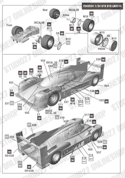 1/43 919 HYBRID19 LM 2015 <br>STUDIO27 Multimedia Kit