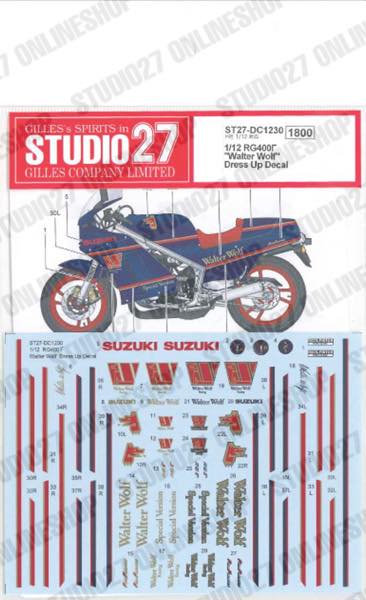 1/12 RG400�� "Walter Wolf"  Dress Up Decal<br>for Hasegawa<br>STUDIO27 ��Original Decals��